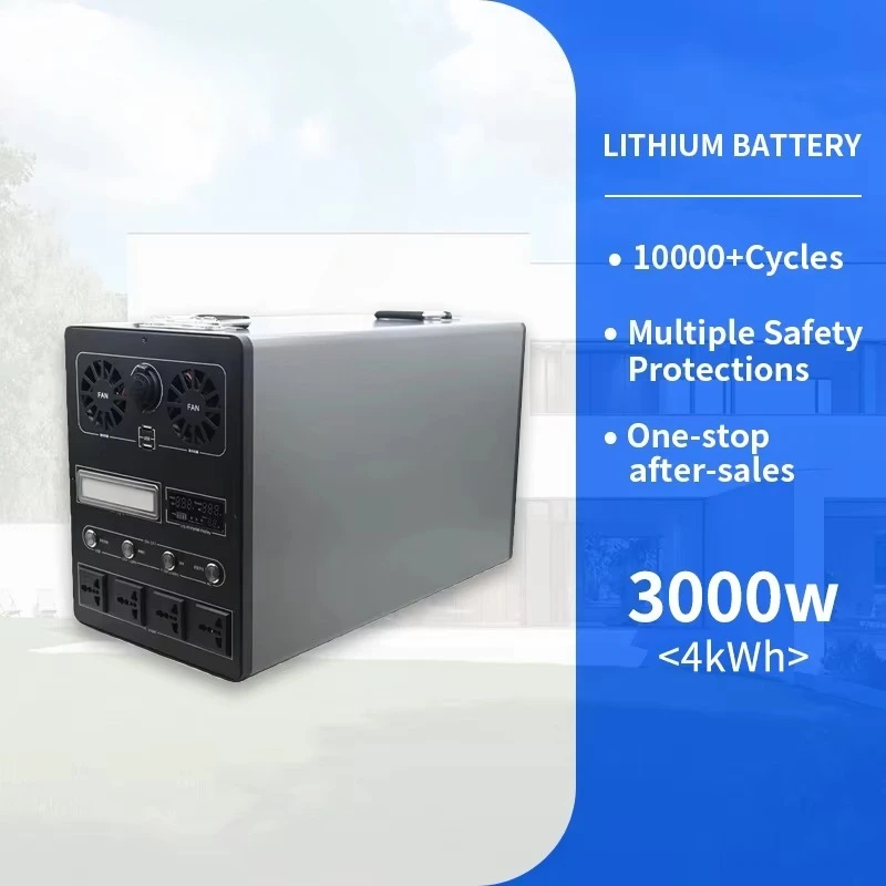 4000Wh 3000W Portable Solar Power Generator 4kWh Outdoor Energy Storage System for Camping Fishing Hiking