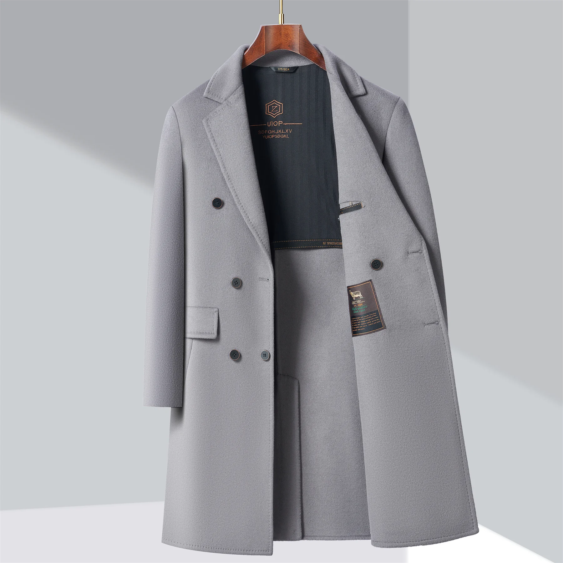 

Шерстяное пальто Maxbarley, мужское зимнее длинное теплое черное свободное повседневное полушерстяное пальто, мужской роскошный дизайнерский шерстяной плащ, корейский модный