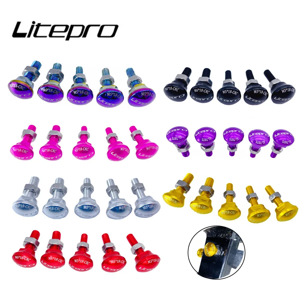 Litepro For Birdy 2 3 Bicycle Front Wheel Fixing Screw Aluminum Alloy  Folding Bike Rear Fork Fixing Bolts 5Pcs