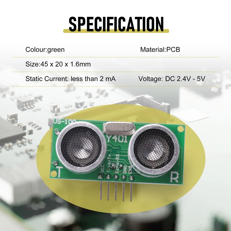 A16R-US-100 Ultrasonic Sensor Module DC 2.4V - 5V With Temperature Compensation Range Distance