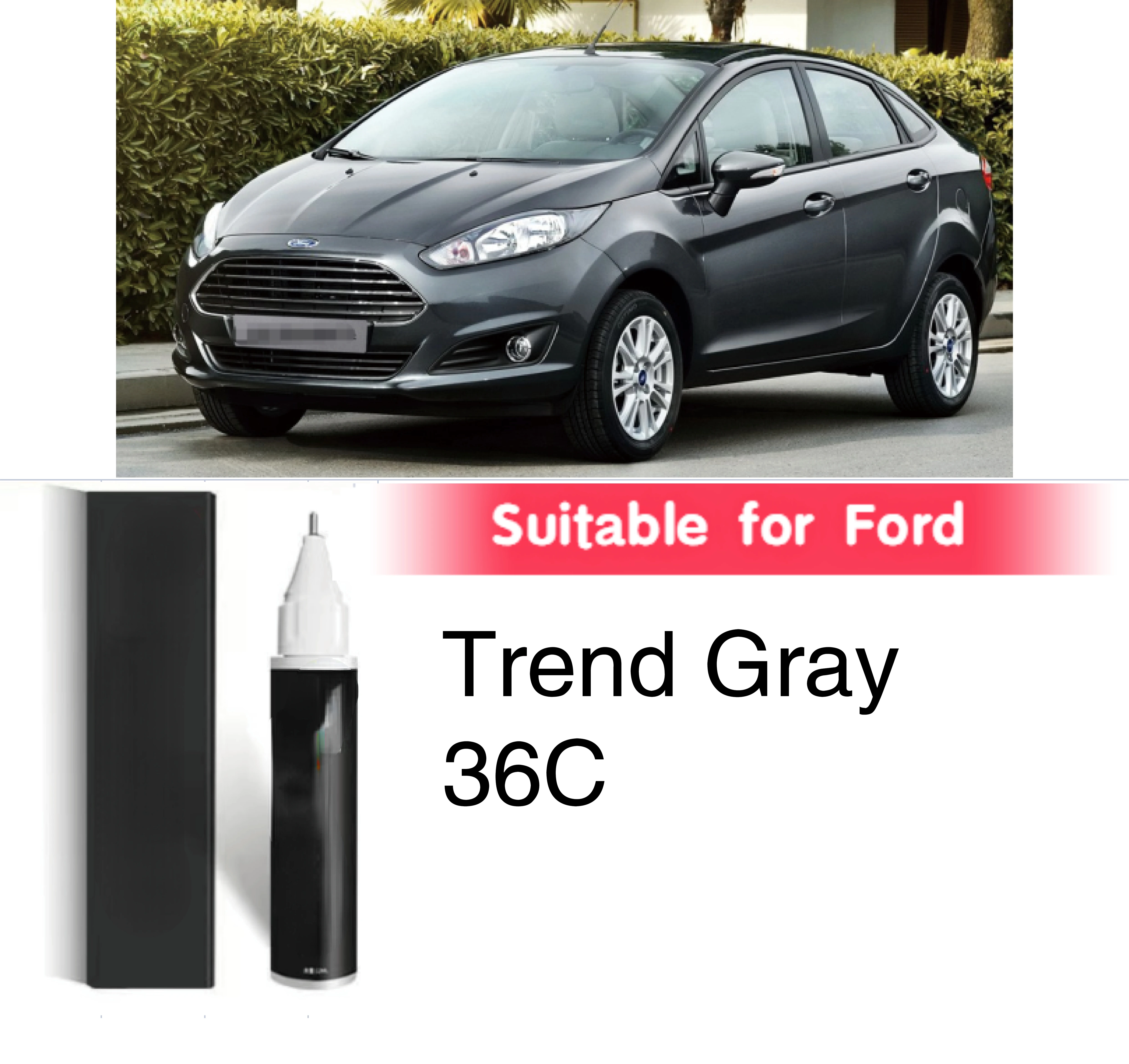 Paint repair for scratch Suitable for Ford Trend 36C Phantom Grey 59QR Oyster Grey 2PNC touch-Up paint Elephant Grey