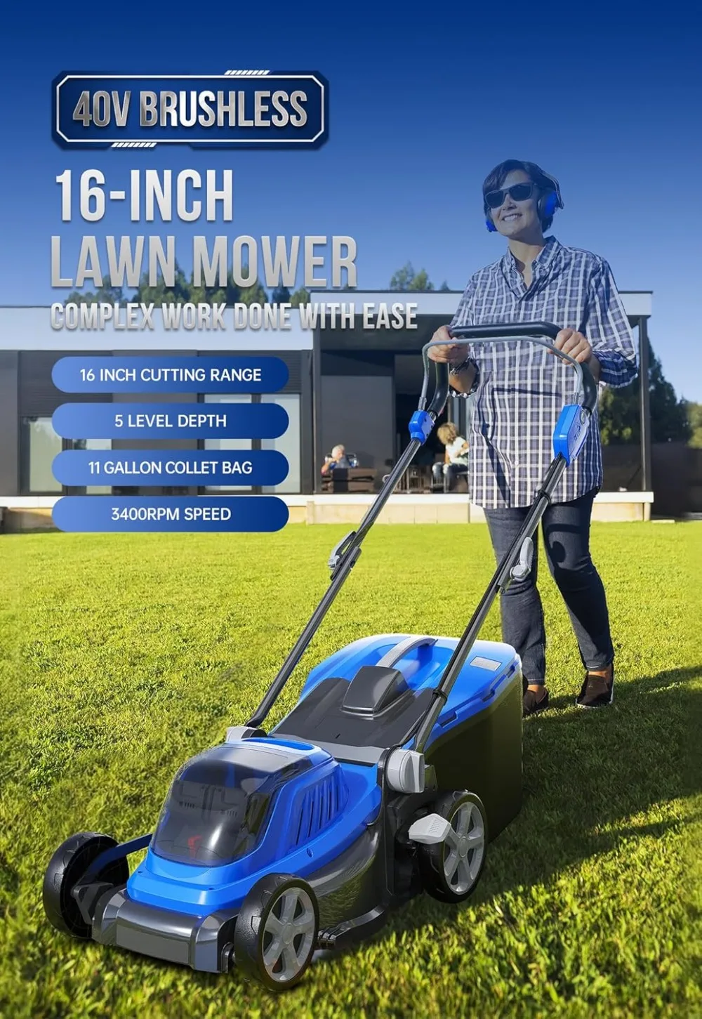 Lawn Mower 40V Brushless 16