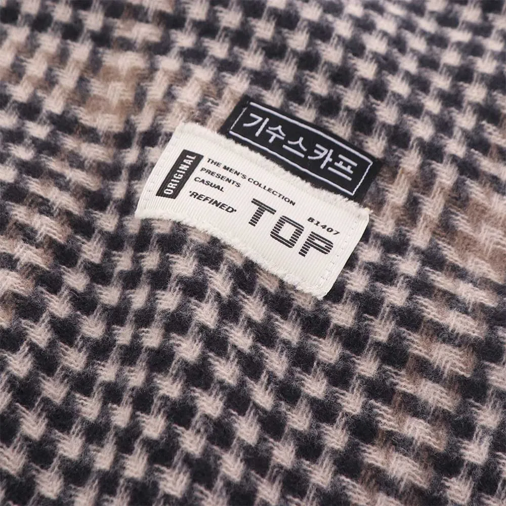 Fashion Korean Men's Plaid Scarf Casual Long Winter Plaid Scarf Thicken Warm Checkered Scarf Males