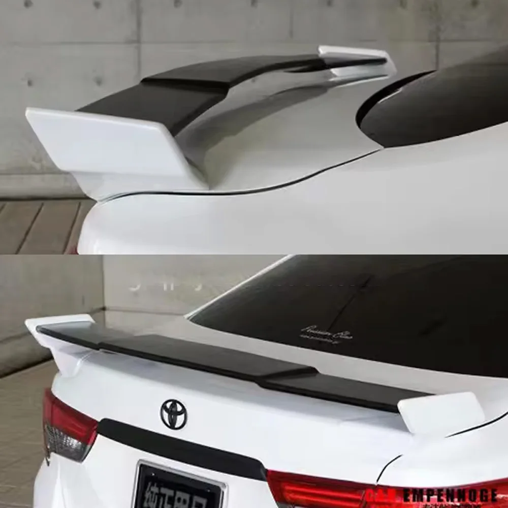 Black Spoiler Wing Sports Car Rear Spoiler for 2010-2018 Toyota Reiz MARK X Body Kit Rear Trunk Cover Top Wings Black Lip