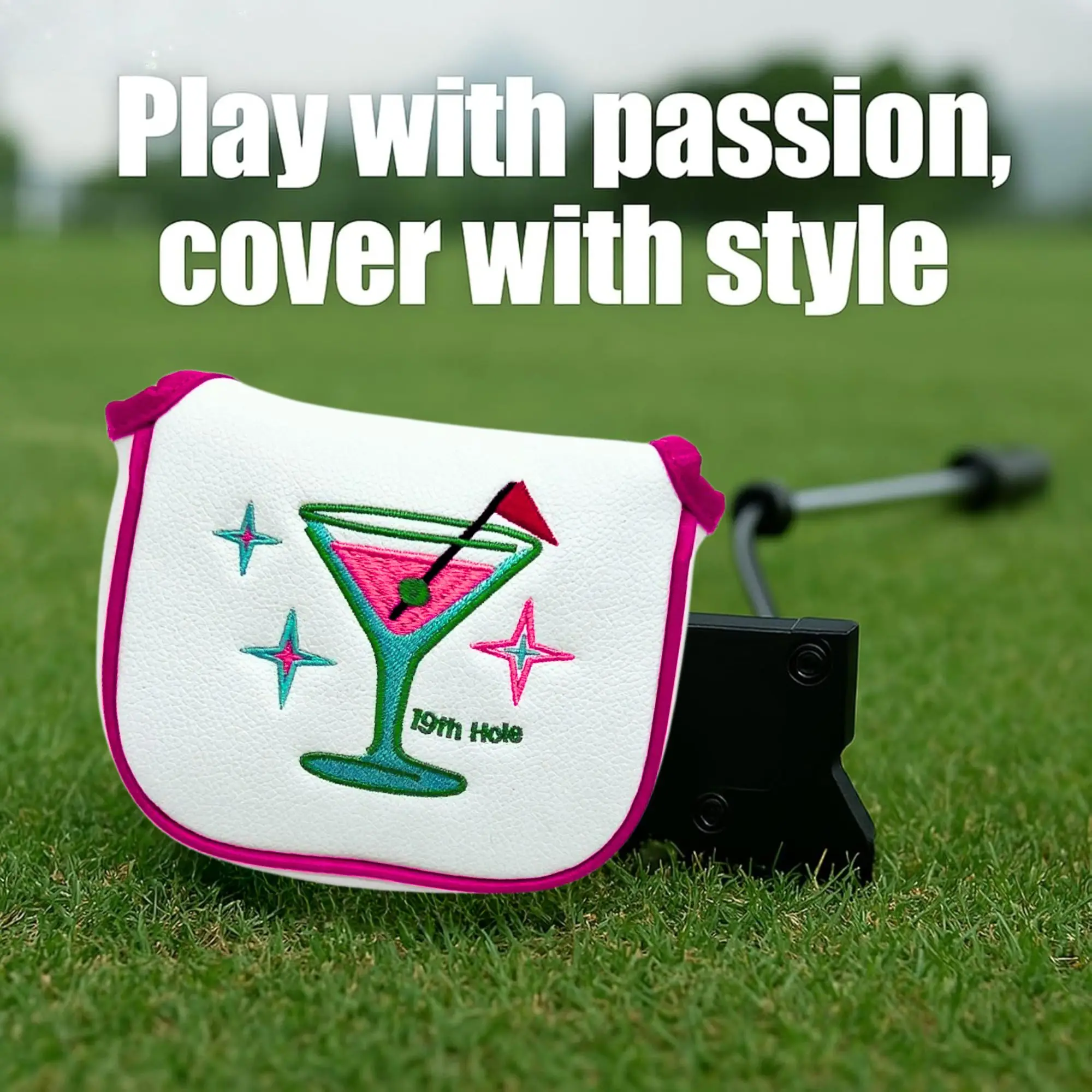Embroidered 19th hole Design Golf Club Headcover Funny Mallet Putter Head Cover  Great Christmas Gift For Golf Lovers image 6