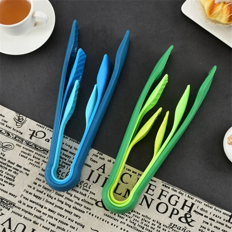 3Pcs/set Non-Slip Food Tong Food Grade Plastic Bread Tongs Salad Serving Tongs Kitchen Cooking Clip Clamp Bbq Tools Accessories