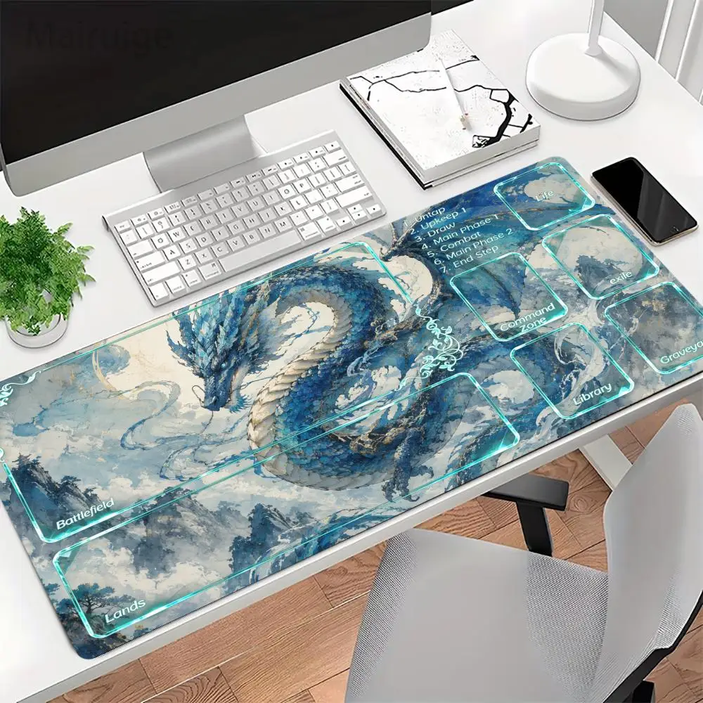 Mouse Pads Game Card Pad For Games Mythical Dragon Artwork Pattern Large Size Bedroom Learning Office Desktop Laptop Pad