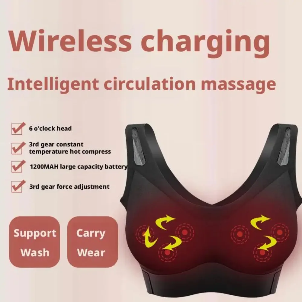 Adjustable Electric Breast Massager Bra – Remote Control Posture Support & Beauty Enhancement for Back/Underbust Relief