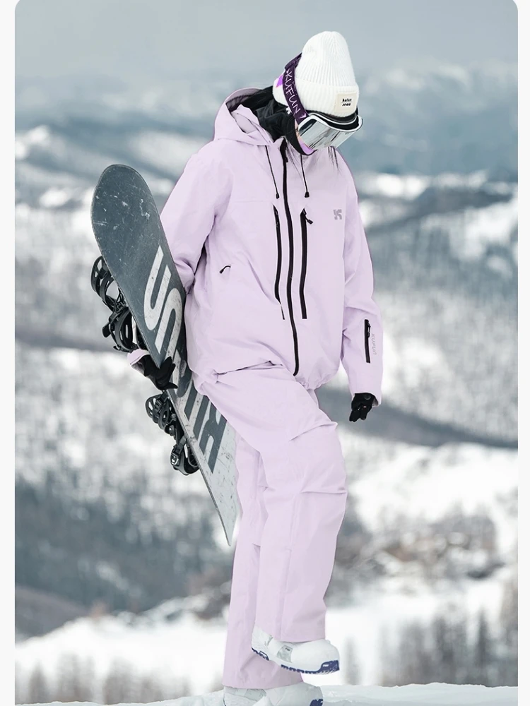 

KUFUN Ski Wear Waterproof Thick Snowboard Windproof Winter Outdoor Sport Jacket Pants Trousers Loose Men Adult Lady Teenager