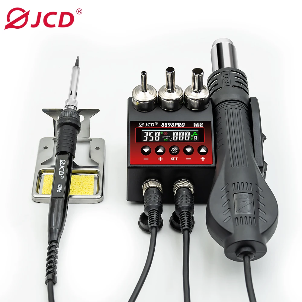 

JCD New Soldering Station 8898PRO LCD HD Digital Display Hot Air Gun Welding Rework For Phone BGA SMD PCB IC Solder Repair Tools