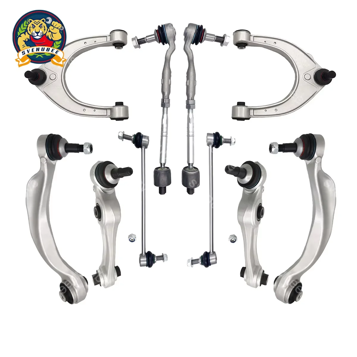 Svenubee 10Pcs Front Lower Control Arm Tie Rod Set for BMW 5 Series F10 528i 535i 550i 650i 2011 2012 2013 2014 2015 2016