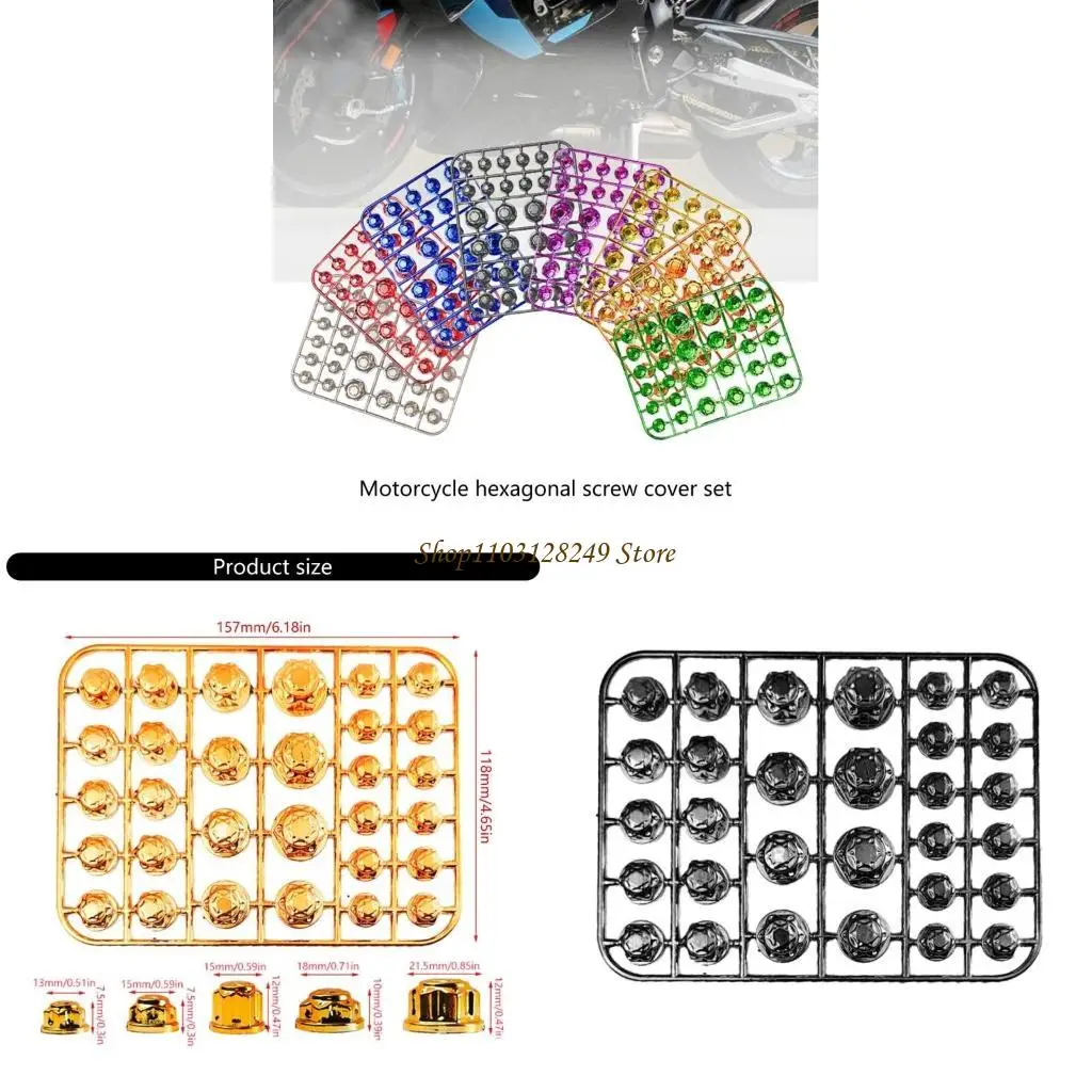 

N5KD 30Pcs Motorcycle Screw Nut Caps Motorbike Bolt Cover Decoration Universally