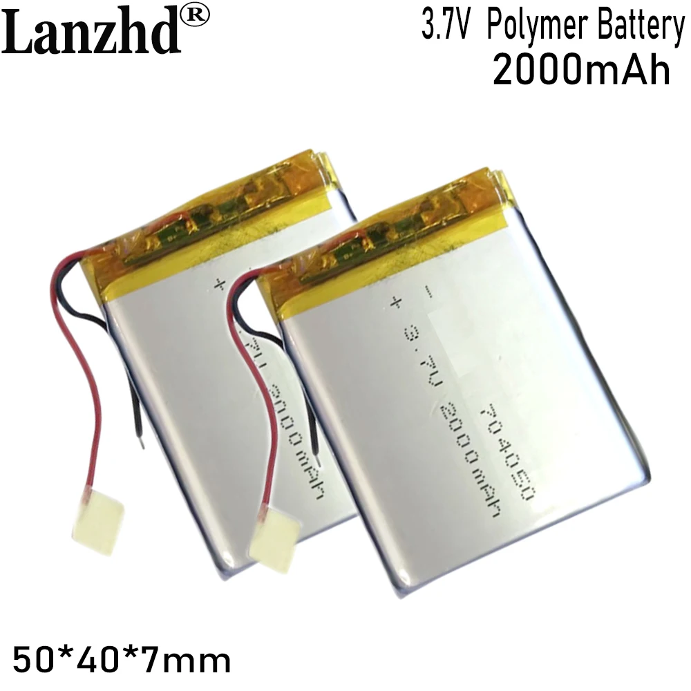 3.7V Rechargeable polymer lithium battery 2000mAh For  mobile power massager battery factory 704050