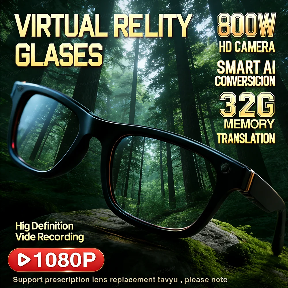 

2026New Smart Glasses Men Video Recording AI Photo Recognition 800W Pixel Camera Bluetooth Call Voice Translation Sunglasses Man