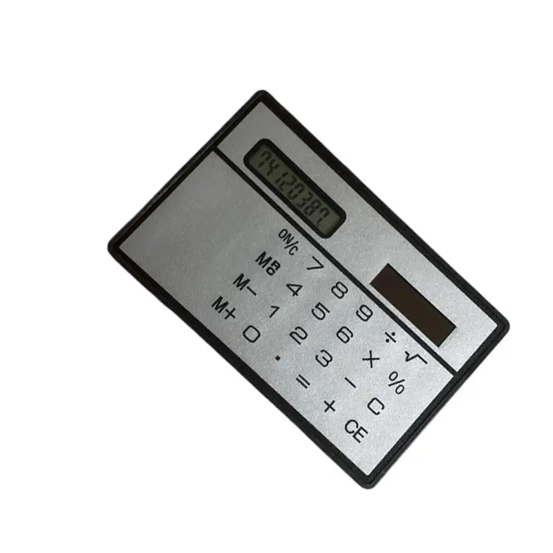 

R53C Credit Card Sized Solar Calculator Lightweight Durability Plastic Home Office Tool