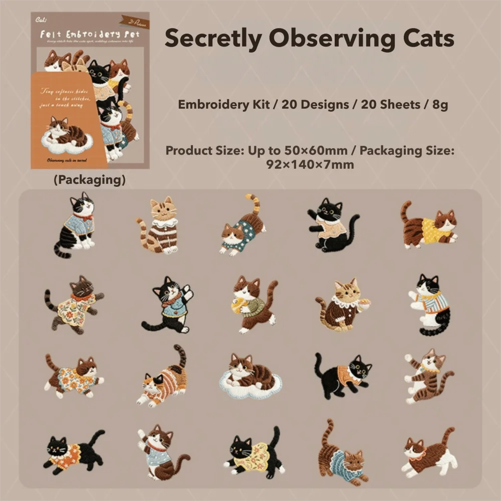 

Набор из 20 плюшевых наклеек для скрапбукинга с вышивкой, в стиле рукоделия, с тематикой домашних животных, бархатные вышитые стикеры