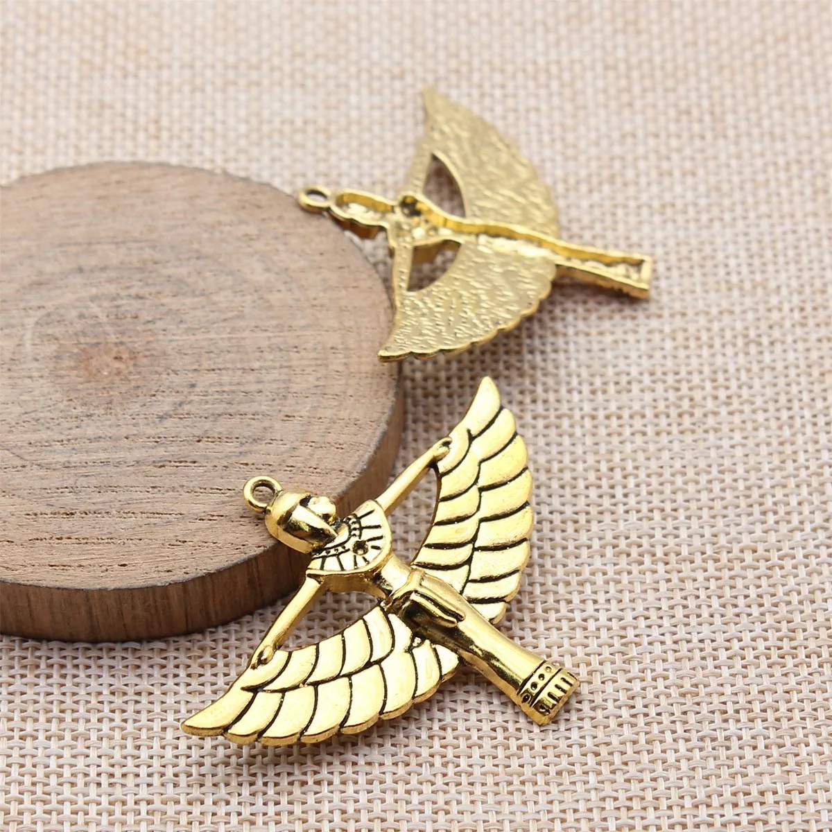 4pcs 42x56mm(1.65x2.2inch) 3 Colors Egypt Goodness Winged Woman Charms Zinc Alloy Materials Jewelry Making