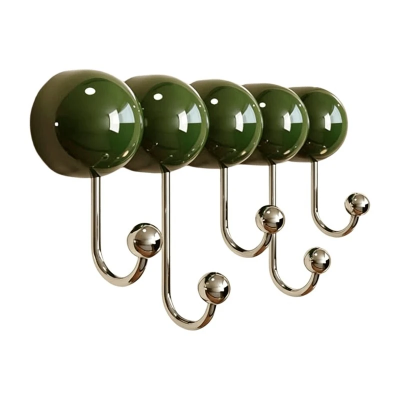 T21C Suction Cup Hooks Wall Mounted Coat Rack Green