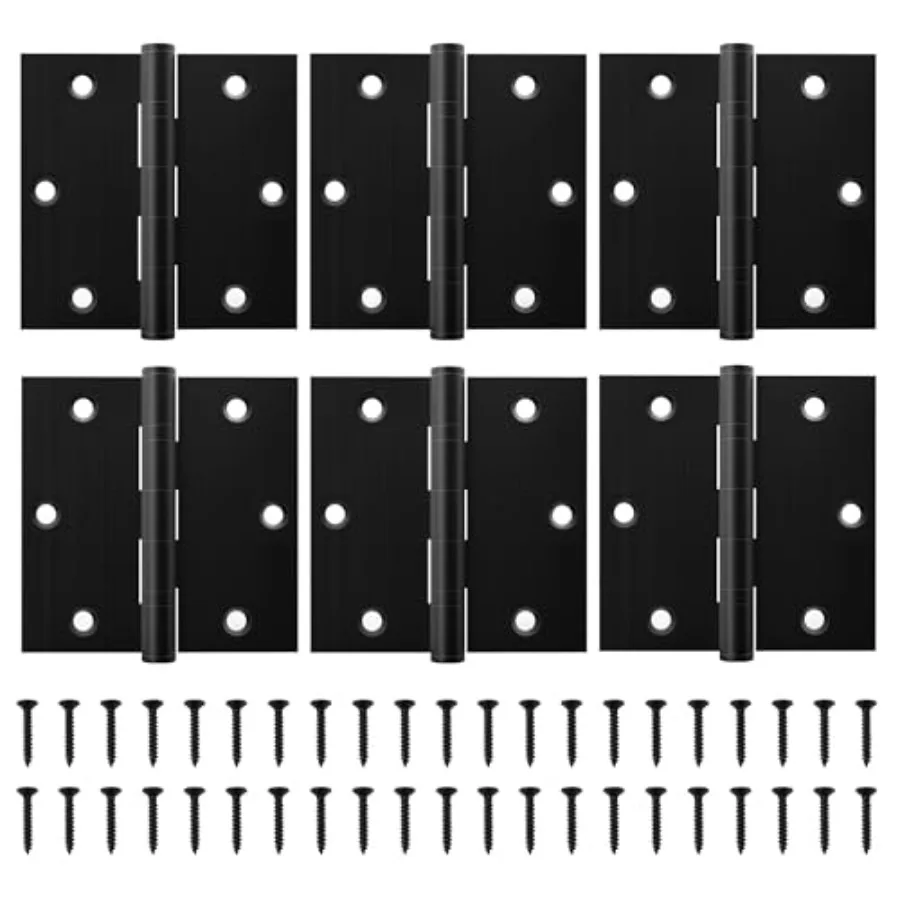 

Ball Bearing Door Hinges, 3.5 x 3.5 Inch Square Hinges, Square Corner Stainless Steel, Heavy Duty Door Hinges, No Squeak and No