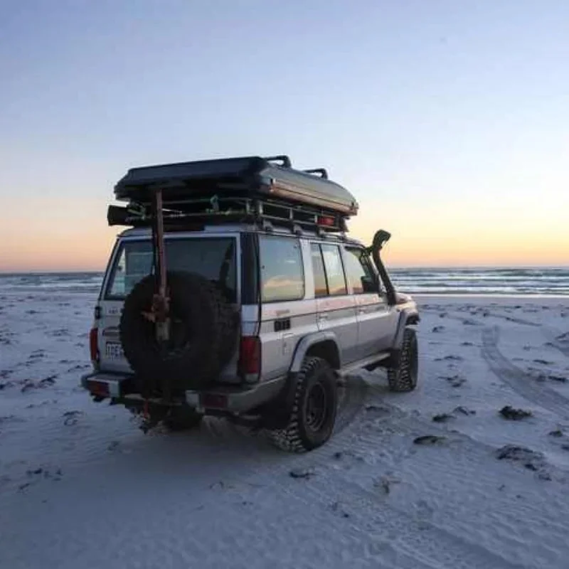 Premium 4 Season Hard Shell Roof Tent 4 Person 4WD Durable Waterproof Easy Install Off Road Universal Fit Sturdy Practical Campi