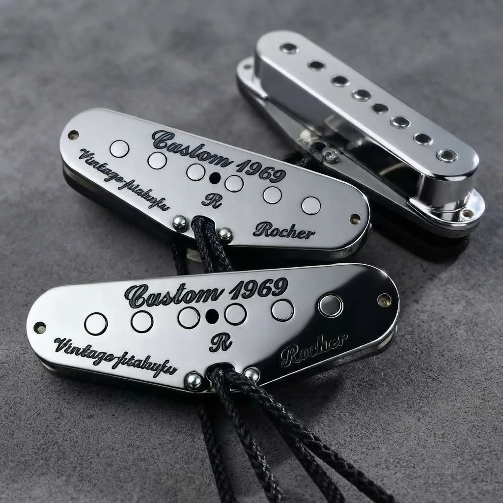 Vintage 1969 Custom Strat-Style SSS Single Coil Pickup Set, Alnico V Magnets, Hand-Wound for Classic Guitar Tone