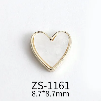 10pcs/Bag Elegance Love Shaped Nail Accessories Metal Edge Peach Heart Alloy Diy Handmade Parts Nail Art Charms Decorations