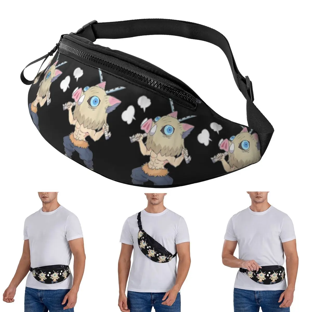 

Crossbody Waist Bag Slayer Demon Anime Teams Men Women Fanny Pack Travel Running Money Phone Pouch