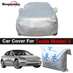 Full Car Cover Outdoor Auto Anti-UV Rain Snow Wind Protection Cover Dustproof For Tesla Model 3