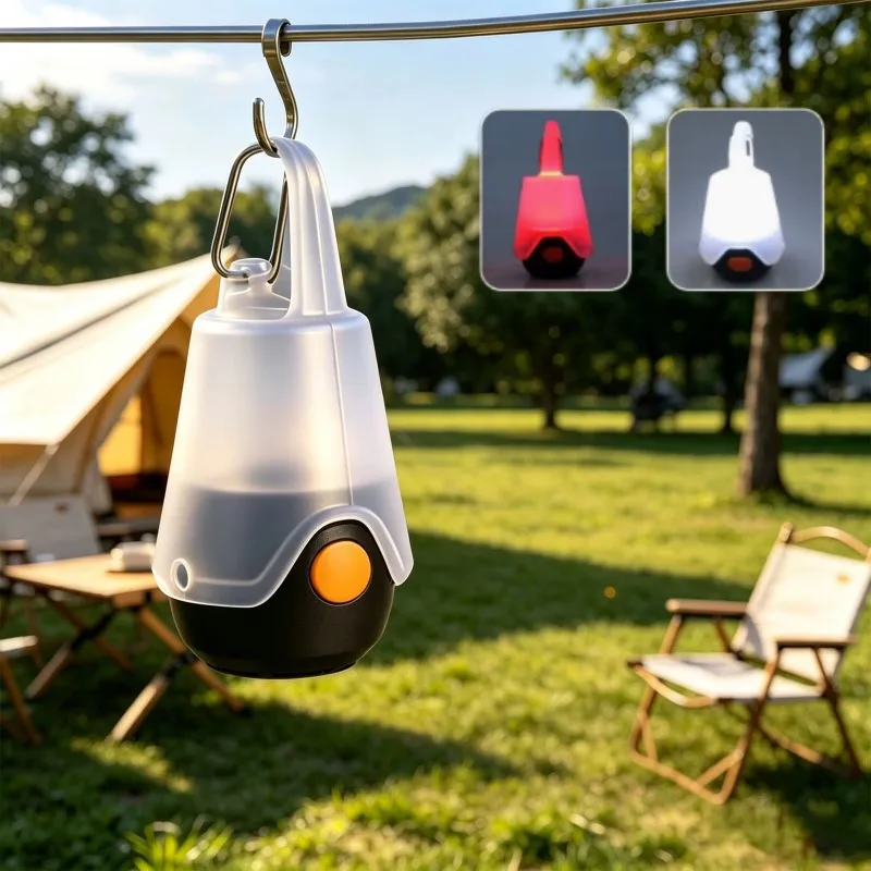Portable Camping Lantern Light Emergency Flashlight with Type-C Charging Magnetic Outdoor Warm Atmosphere Lamp for Tent Hanging