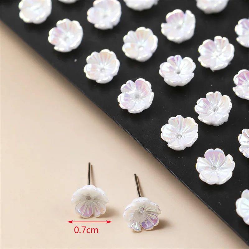 36Pairs/set White Resin Rose Flower Stud Earrings Set for Women Multi-Size Stud Ear Earrings Jewelry Fashion Gift