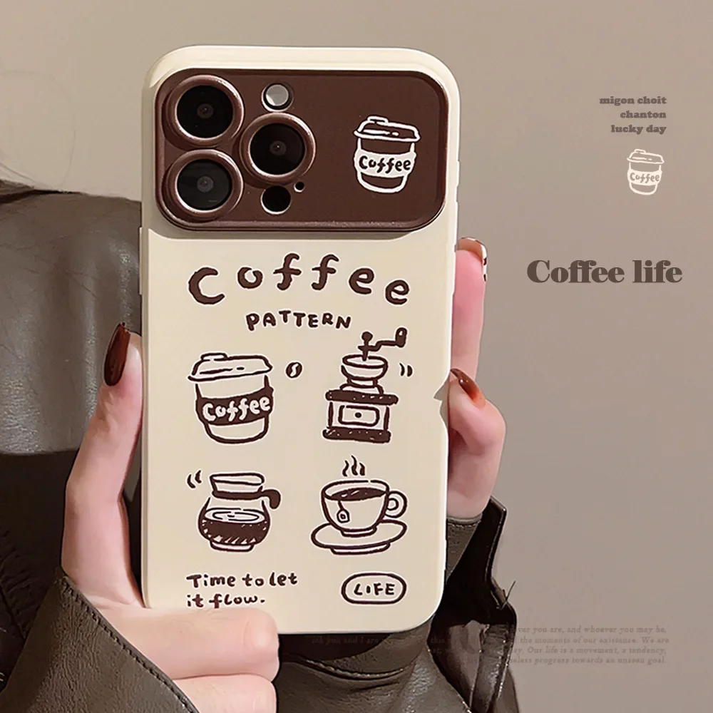 Coffee Manual enjoy life graffiti art Phone Case For iPhone 16 15 14 13 12 11 Pro Max Xr Xs 1615 Plus Case Cute shockproof Cover