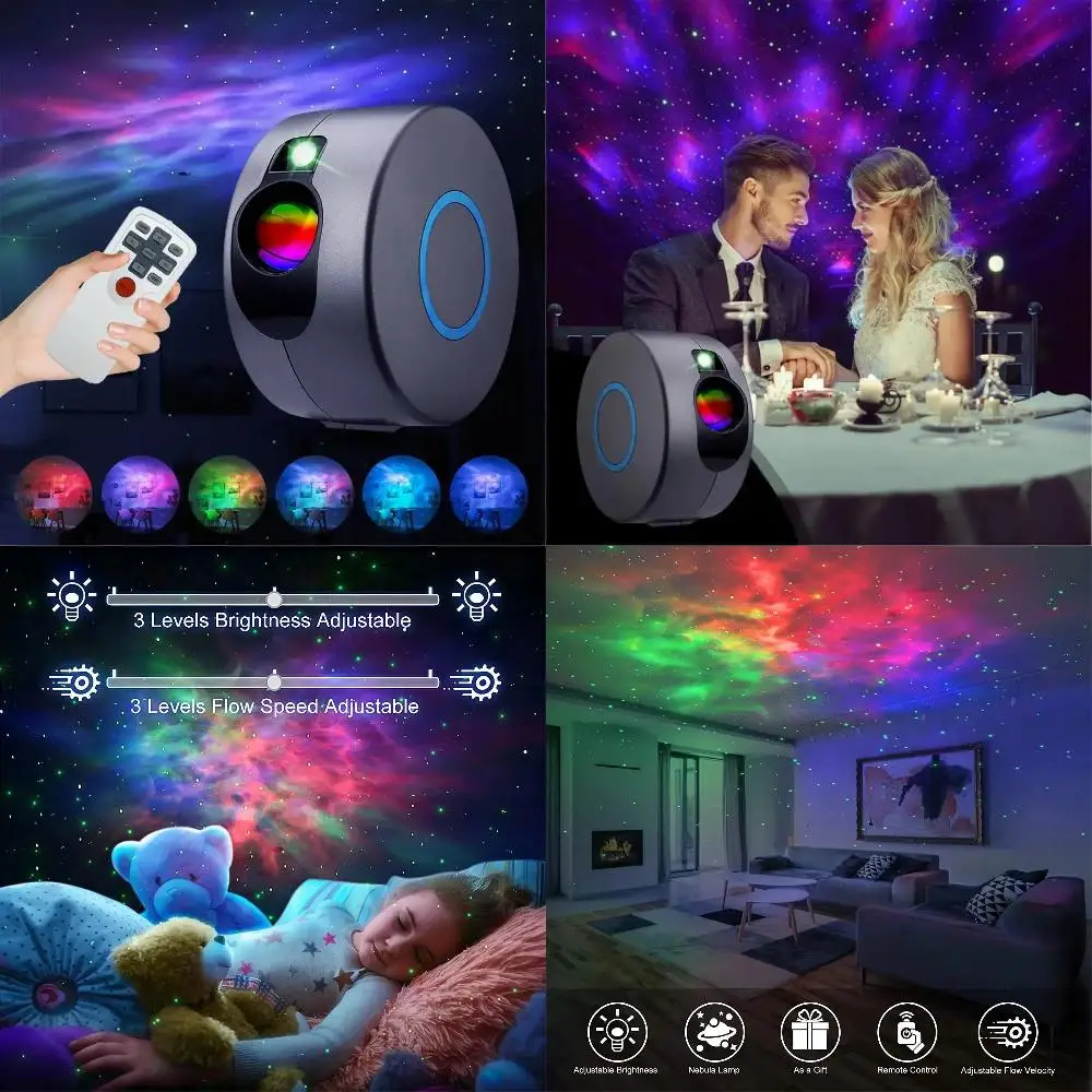 

Dynamic Star Projector Light Colorful Nebula Cloud Night Light for Bedroom Party Gifts Under cabinet lights Room decir Capybara