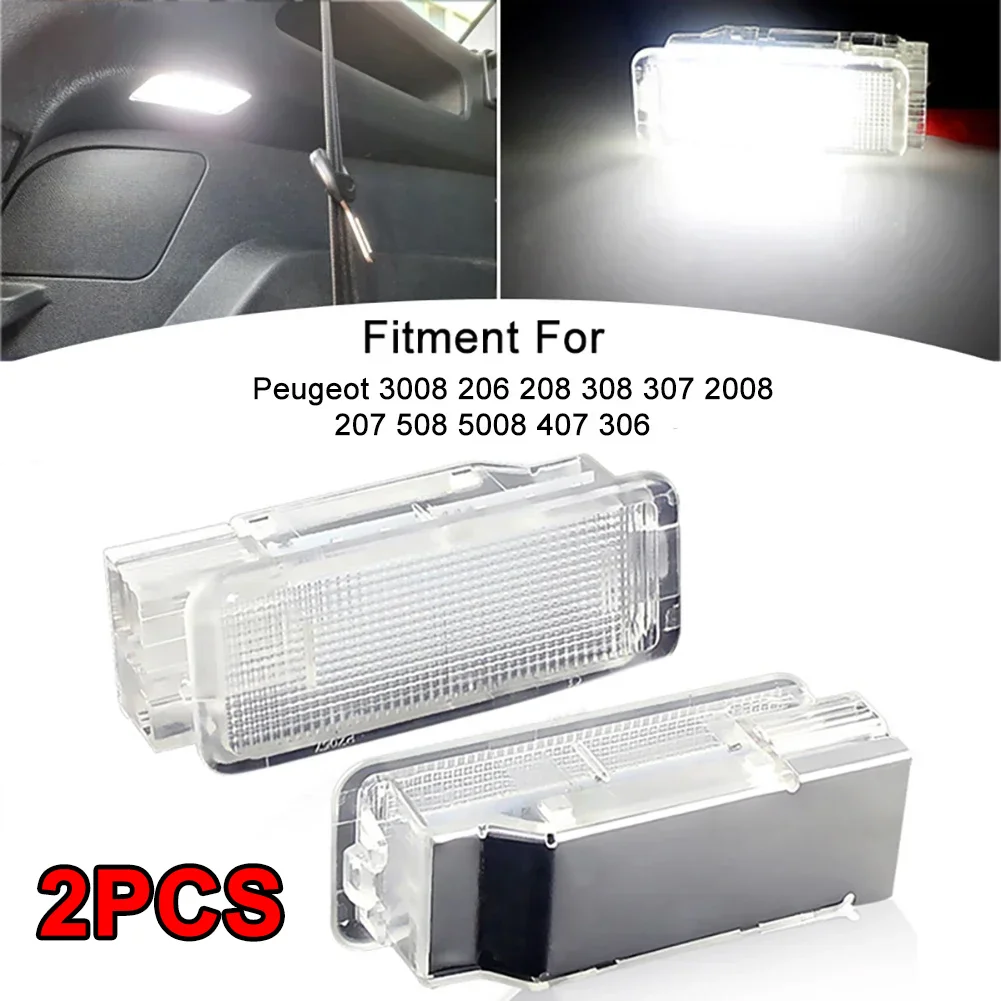 1/2X Car LED Trunk Cargo Lamp Footwell Under Door Glove Box Light For Peugeot 3008 206 308 307 2008 207 508 5008 407 306 Expert