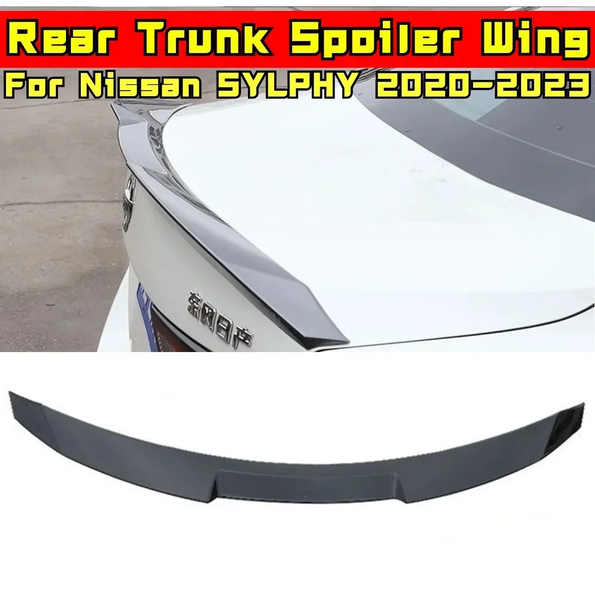 SYLPHY Car Rear Spoiler Carbon Fiber Look Rear Trunk Wing Roof Spoiler Wing Body Kit For Nissan SYLPHY 2020-2023 Car Accessories