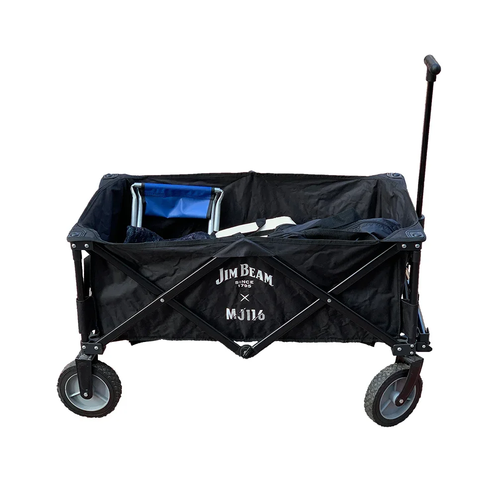 Practical Storage Tools Strict Craftsmanship Foldable Metal Rolling Trolley Cart For Camping