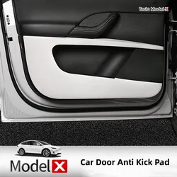 For Tesla Model X 2023 Car Door Anti Kick Pad Leather Car Door Protective Sticker Car Styling Accessories