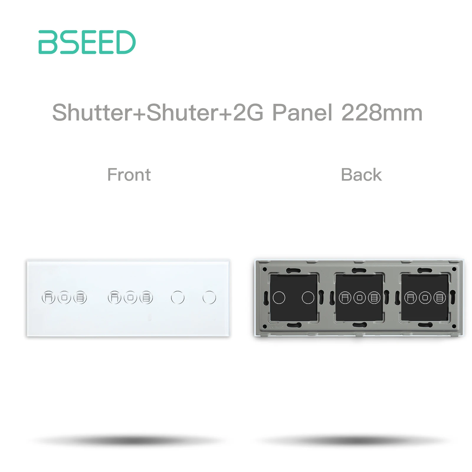 BSEED Zigbee Smart Jalousien Rollladen Schalter 1/2/3Gang Smart Licht Schalter Funktion Teile Glas Panel DIY freie Kombination 8