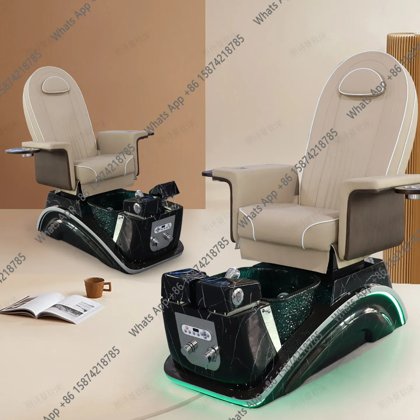 S64 Nail Art Sofa Chair Foot Bath Chair Textured Embroidery Eyelash Sofa Foot Wash Foot Beauty Salon Special Sofa Chair