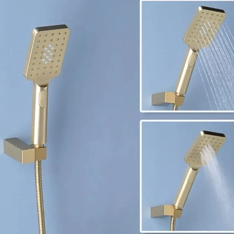 

Brushed Gold Abs Plastic Shower Set Wall Mounted Embedded Bathroom Shower Mixer Matte Black Bath Shower Kit