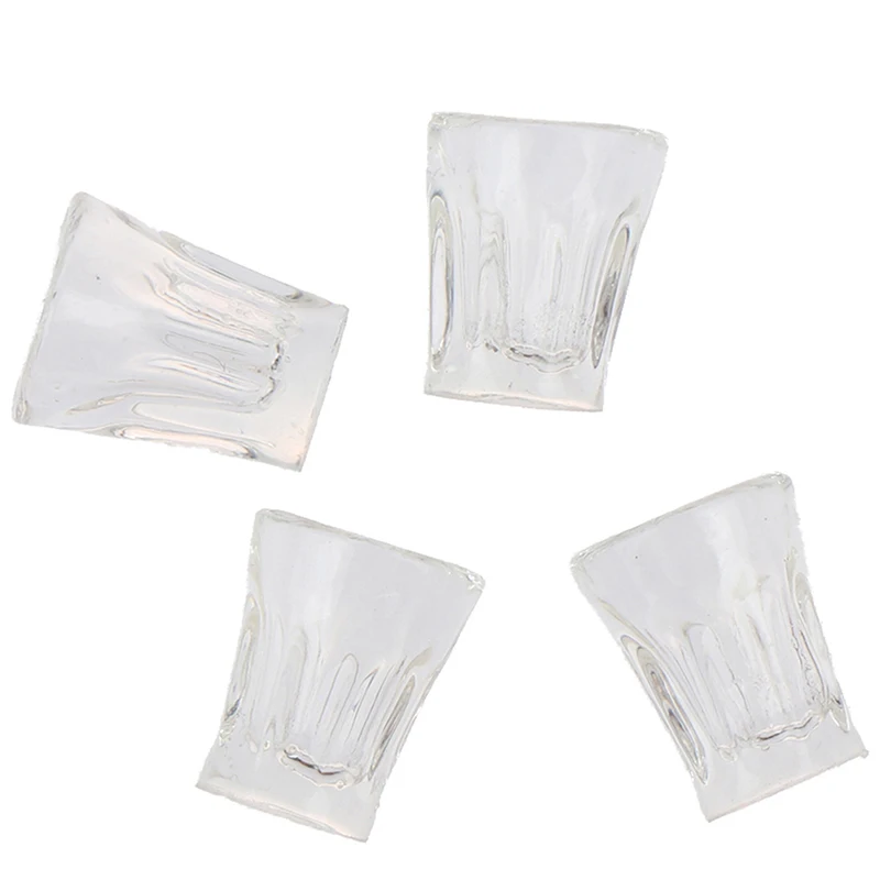 4Pcs Set Dollhouse Miniature Transparent Resin Cup Model Simulation Doll House Decor Accessory
