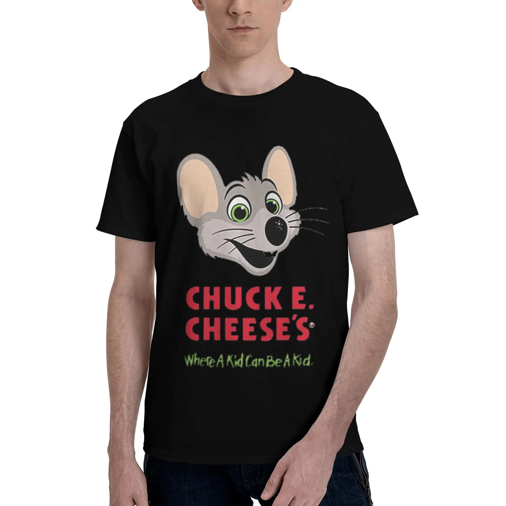 

Chuck E Cheese 100% Cotton T-Shirt Men's Oversized T Shirts Men Crew Neck Short Sleeve S-6XL