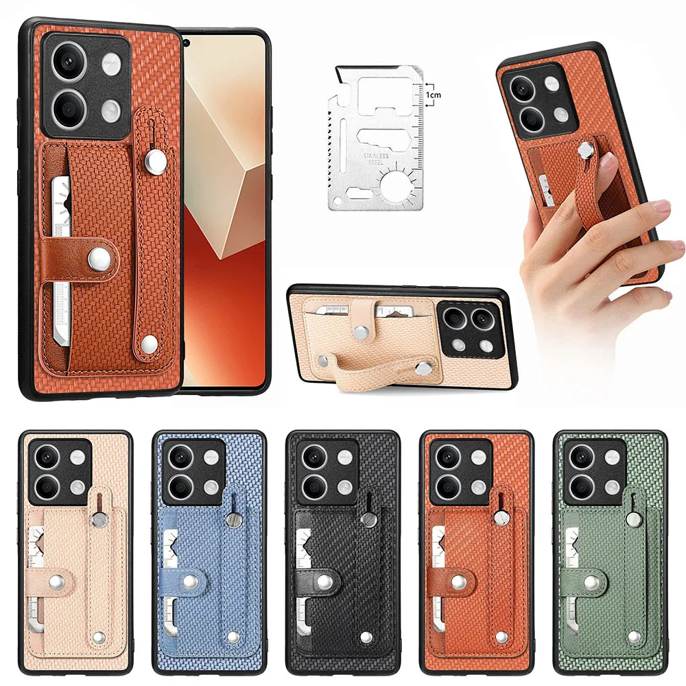 Custodia in pelle per Xiaomi Poco X6 Pro 5G M6 Pro 4G Redmi Note 13 Pro Plus 13C 12 Turbo 12C portafoglio Slot per schede custodia per cinturino da