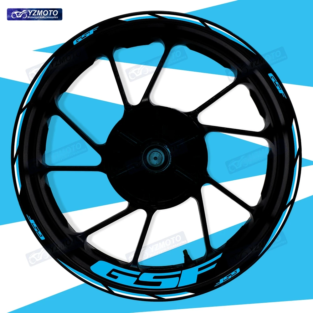 For GSF 250 600 650 1200 1250 Motorcycle 17 Inch Front Rear Wheel Hub Sticker Decal Reflective Modified Decorative Rim Stickers