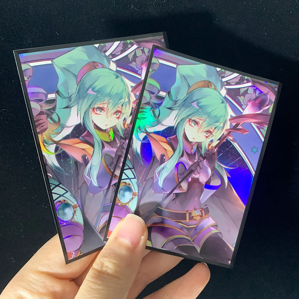 50 STKS 63x90mm Animatie Kaart Mouwen Trading Cards Protector Japanse Grootte OCG Trading Cards Laser Flash Shine Protector Case