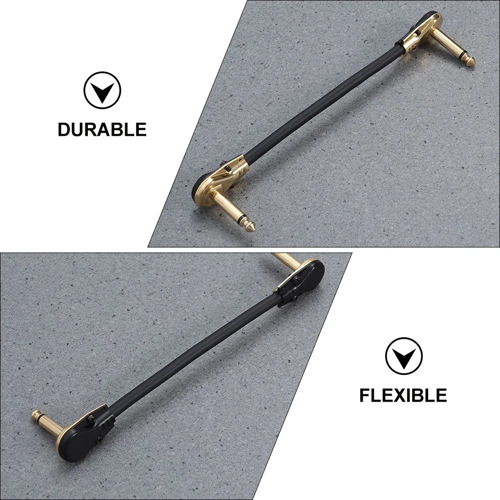 

2pcs Gold Plated Flat Plug Guitar Instrument Cable Copper Core Noise Reduction Electric Audio Cord For Amplifier Bass Keyboard