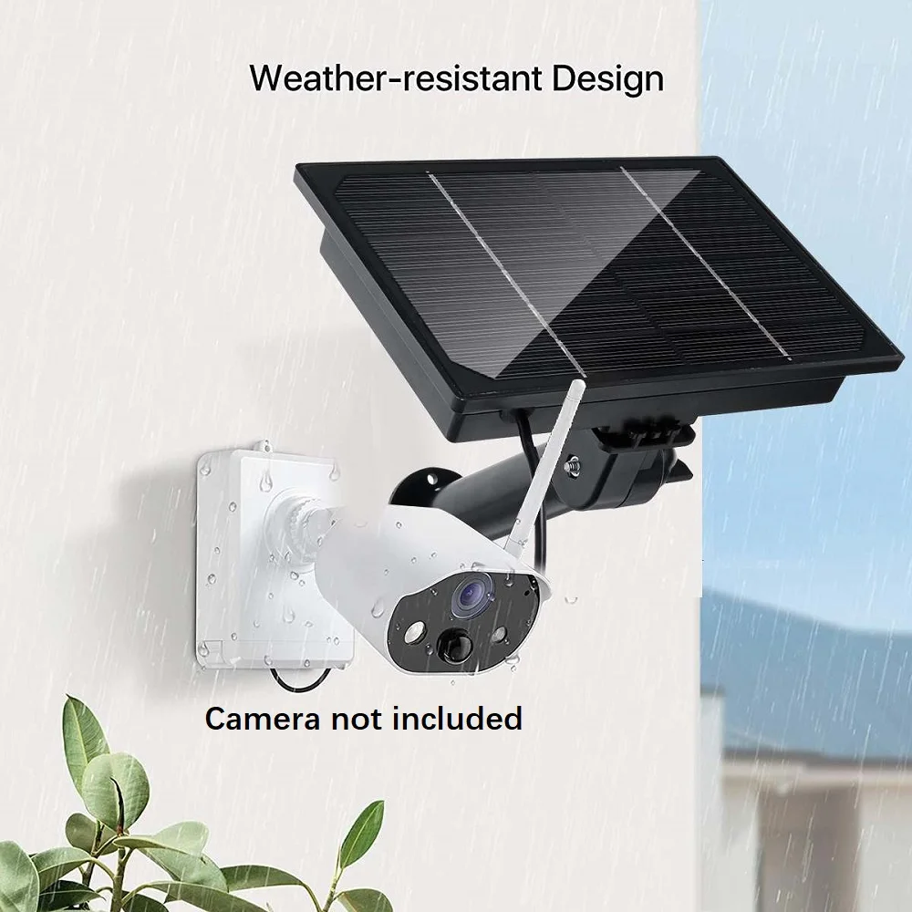 Outdoor Rechargeable Solar Panel Power 2m Cable USB Type C 5V 12V 4W Waterproof Solar Panel Built-in Battery For Phone/IP Camera