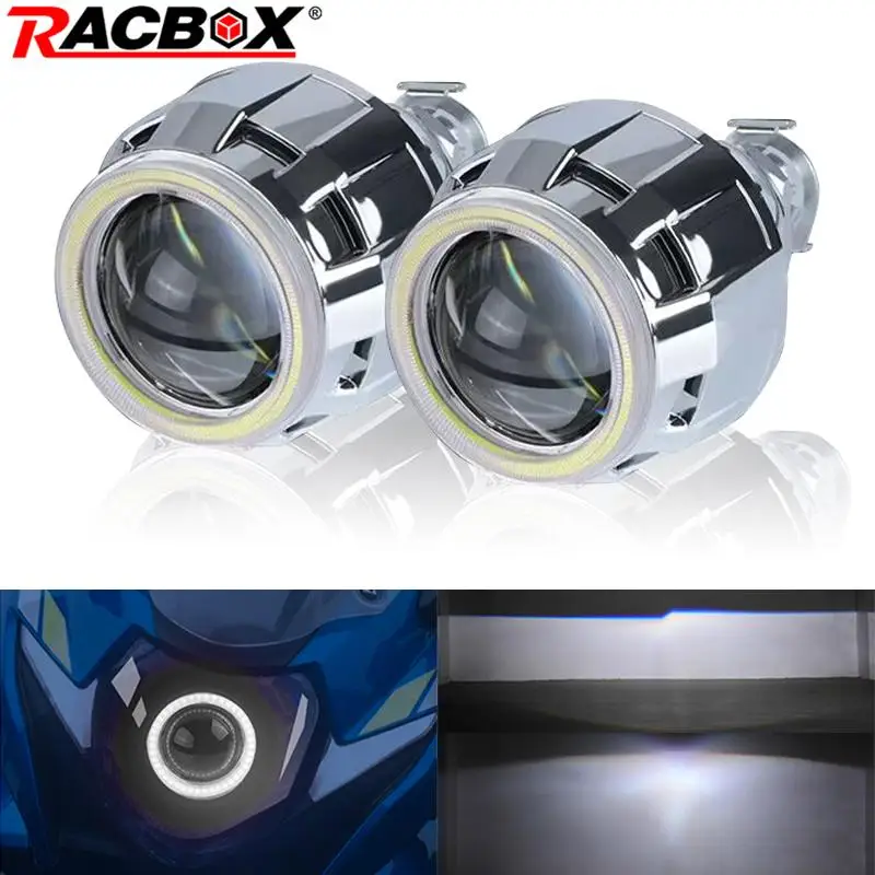 

2.5 inch Angel Eyes Bi-xenon Lens H7 H4 HID Projector LED Halo Lenses Headlight Use H1 Lamp Light Bulb Car Motorcycle Retrofit