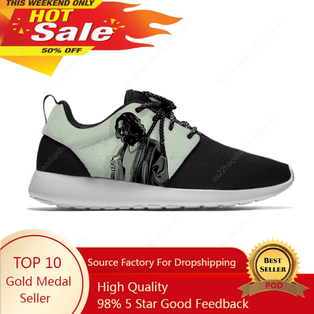 

2021 The Big Lebowski Movie Cartoon Fashion Classic Sport Running Shoes Lightweight Breathable Printed Men women Mesh Sneakers