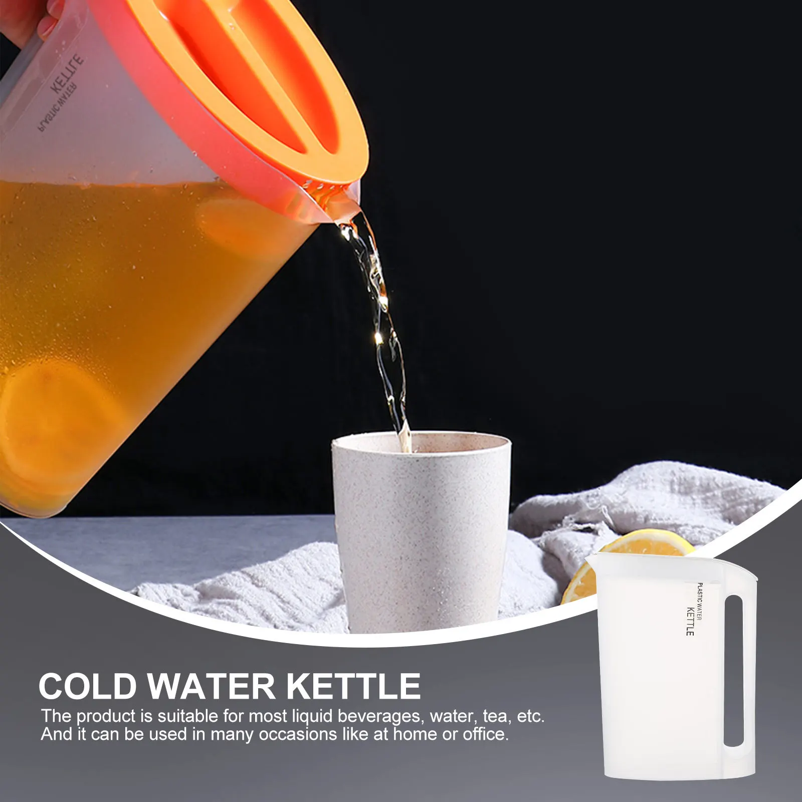 

Plastic Pitcher Large Capacity Water Kettle Office Table Transparent Beverage Container Plastic Pitcher