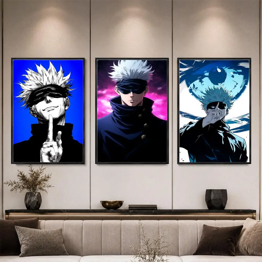 Anime G-Gojo S-Satoru Poster High-Definition Waterproof Eco-Friendly Non-fading For Kitchen Bathroom Wall Bedroom Decor